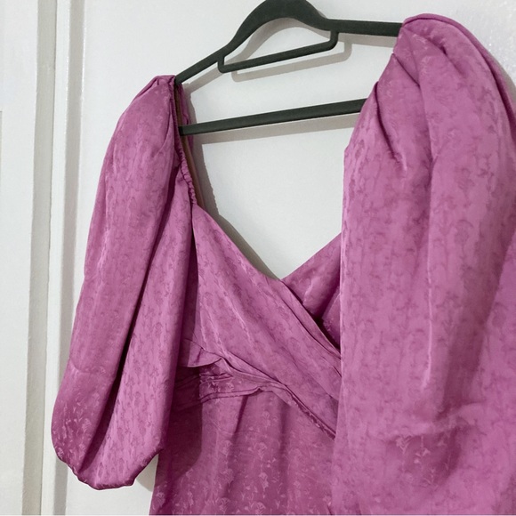 Johanna Ortiz Midnight Promises Satin Jacquard Pink Mini Dress Size 6 - Picture 4 of 14